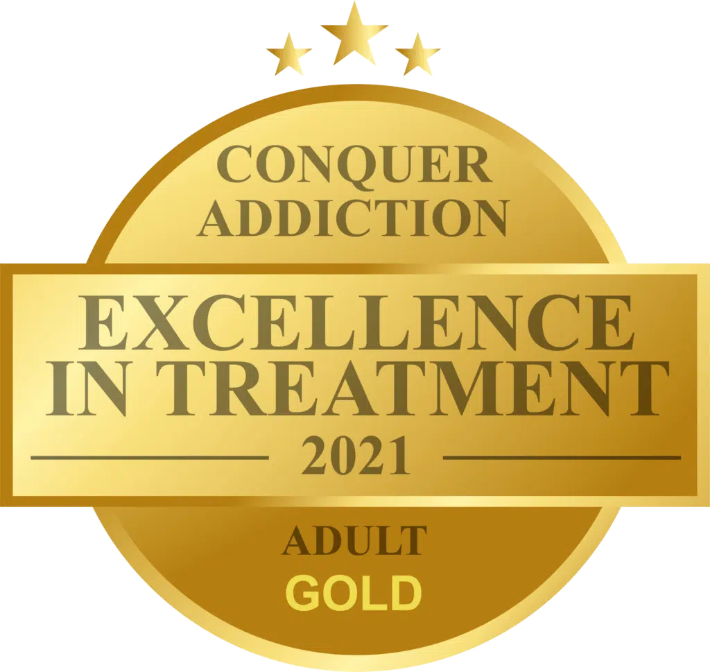 Conquer Addiction Gold Excellence in Treatment Award 2021